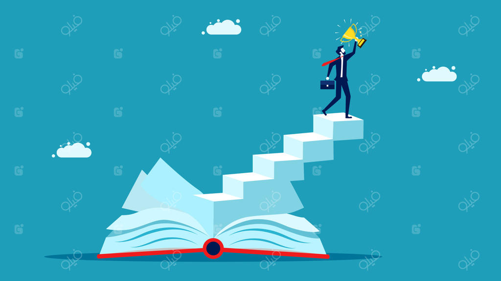 بالا رفتن مرد تاجر از پله‌های موفقیت