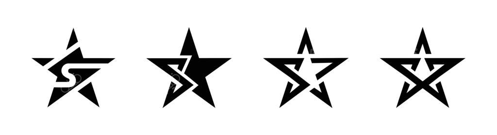 قالب لوگوی ستاره وکتور، مجموعه‌ای از نمادهای وکتور ستاره مجزا.