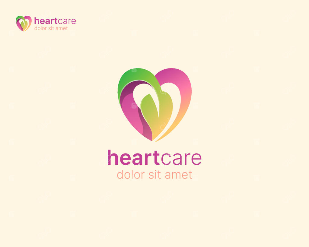 لوگوی مراقبت از قلب با طراحی خلاقانه و رنگارنگ