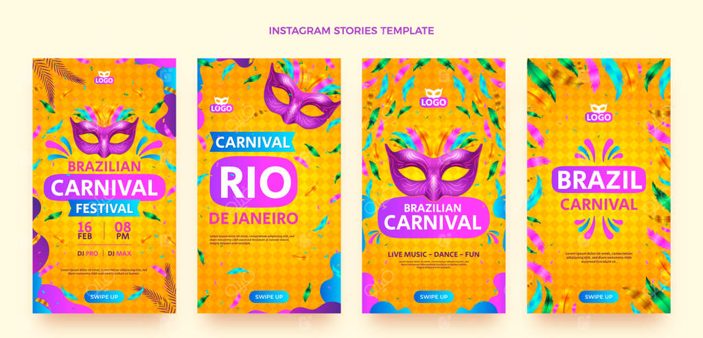 مجموعه استوری اینستاگرام با گرادینت هایی شادمانه