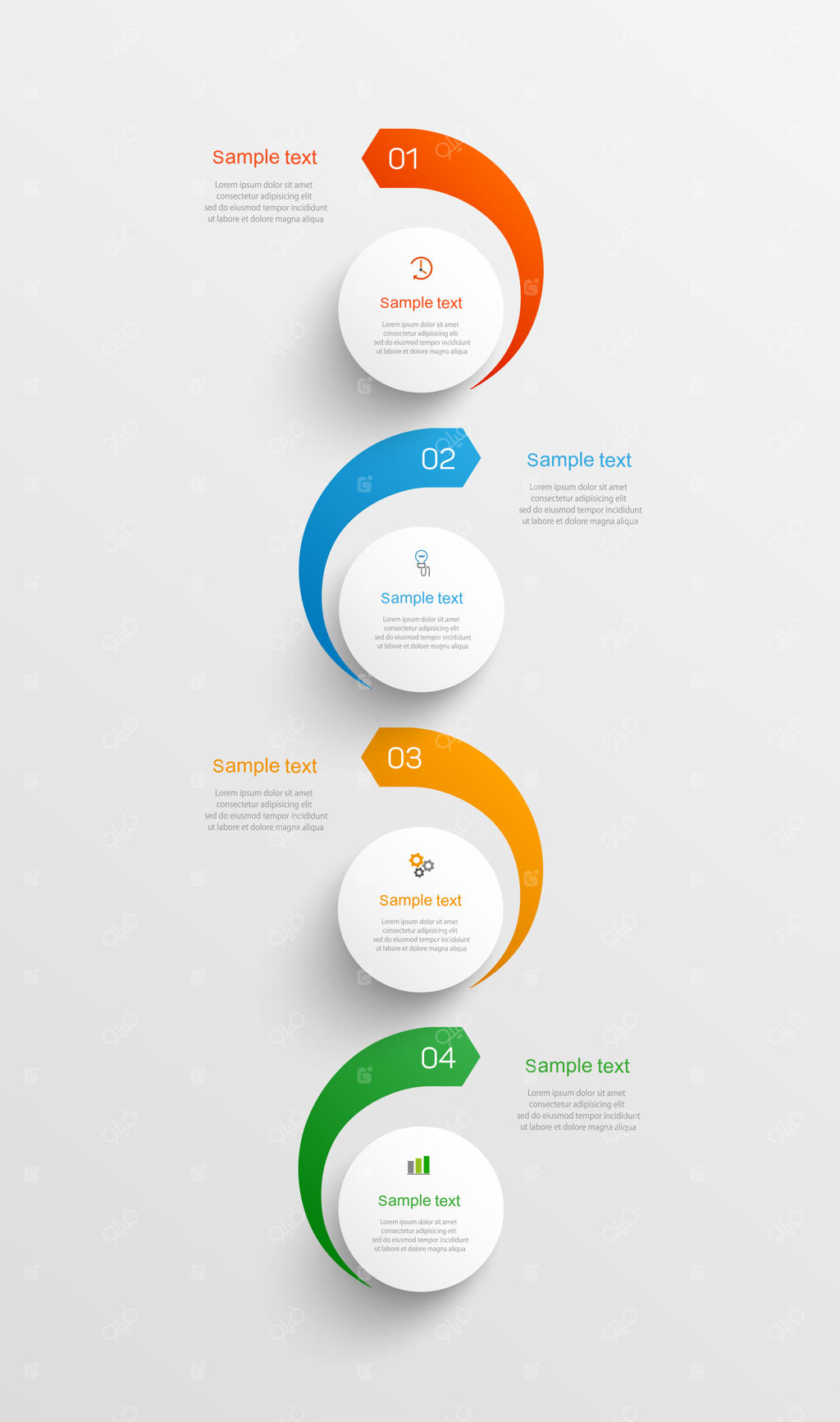 قالب اینفوگرافیک ۴ مرحله‌ای