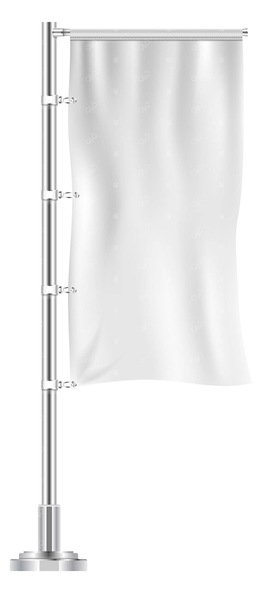 بنر خارجی بر روی پایه فلزی - پیش‌نمایش تبلیغاتی واقعی سفید