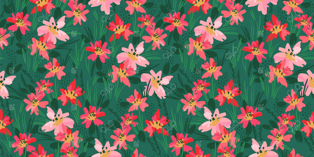 طرح یکپارچه گلدار - طراحی وکتور برای کاغذ، روکش پارچه، دکور داخلی و موارد دیگر