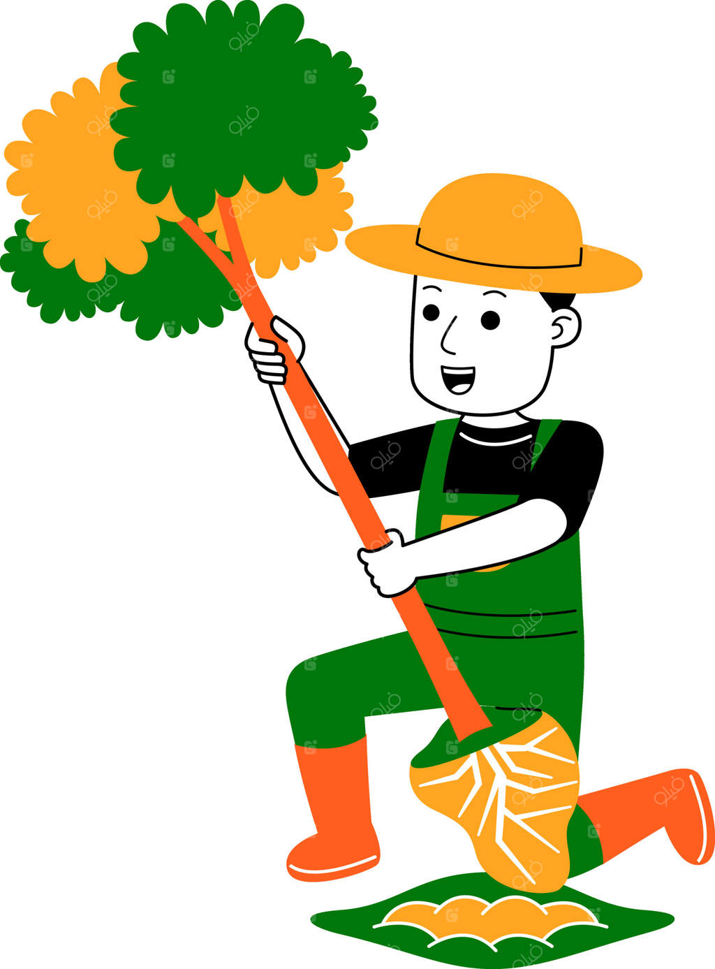 تصویر برداری کشاورز جوان - پرو وکتور