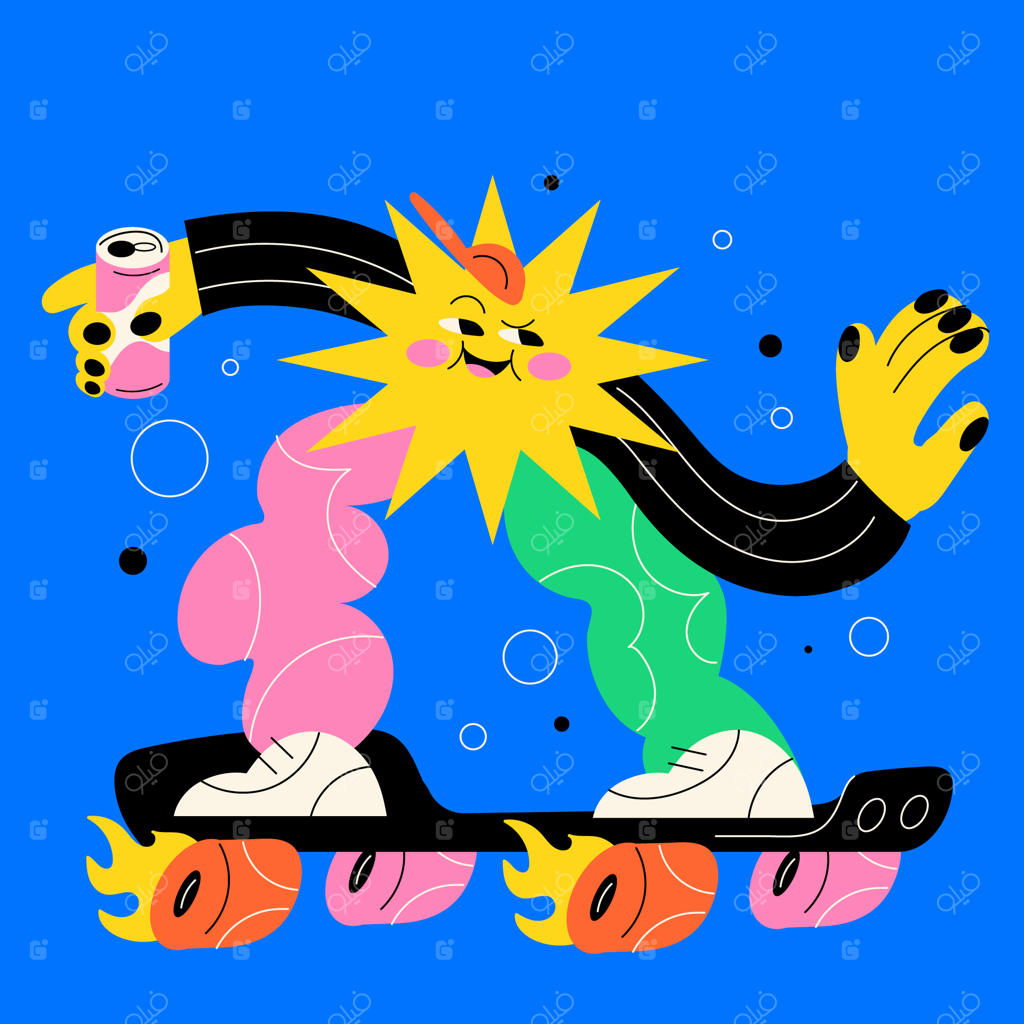 تصویرسازی پاپ آرت با دست کشیده شده