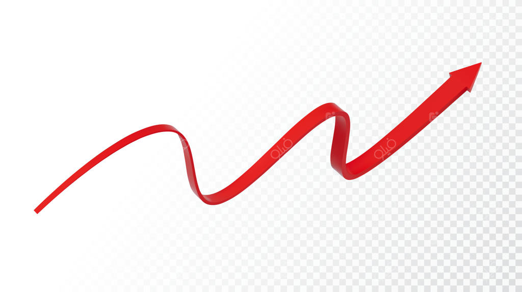 پیکان قرمز سه‌بعدی واقع‌گرایانه و با جزئیات. تصویر برداری برای طراحی گرافیکی شما. فرمت EPS 10