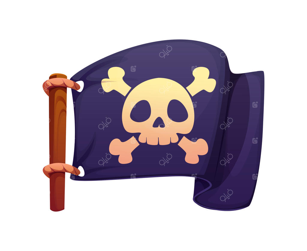 پرچم دزدان دریایی کارتونی با طرح جالی راجر