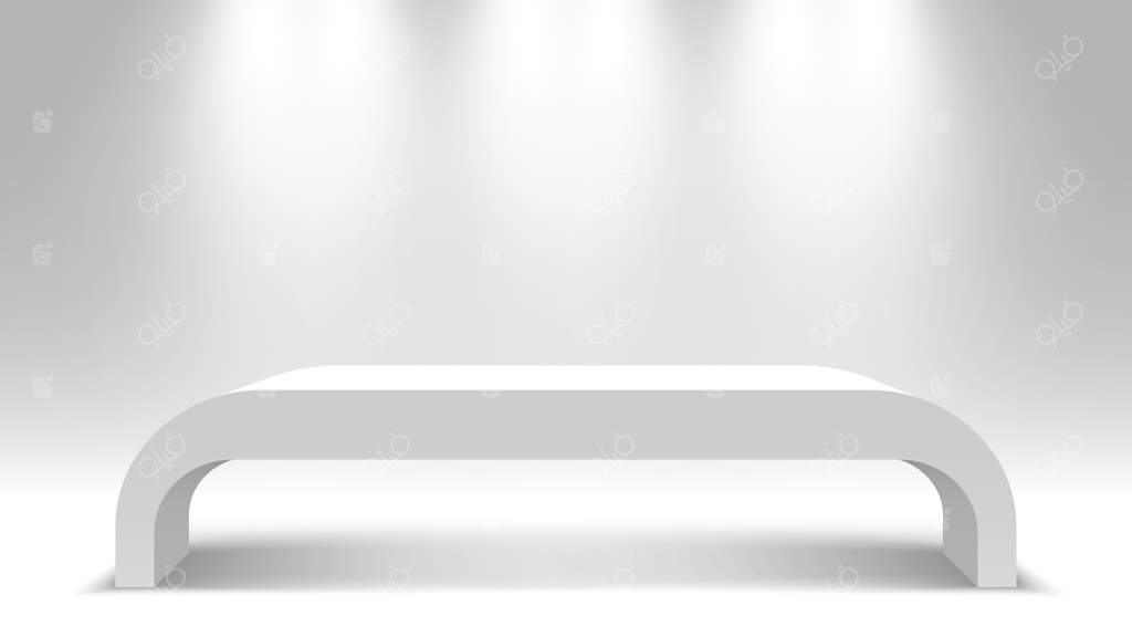 سکوی سفید: میز، پایه، سکوی نمایش