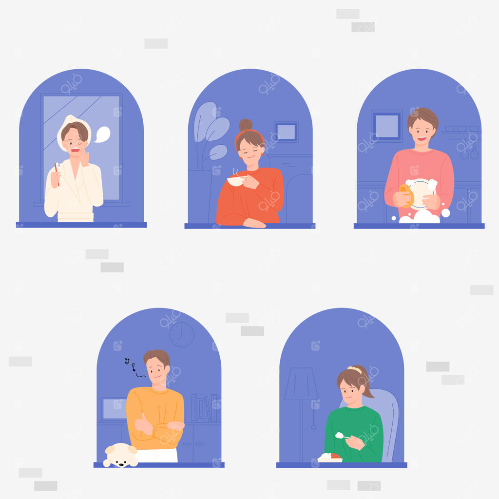 همسایه‌ها از پشت پنجره‌های آپارتمان دیده می‌شوند