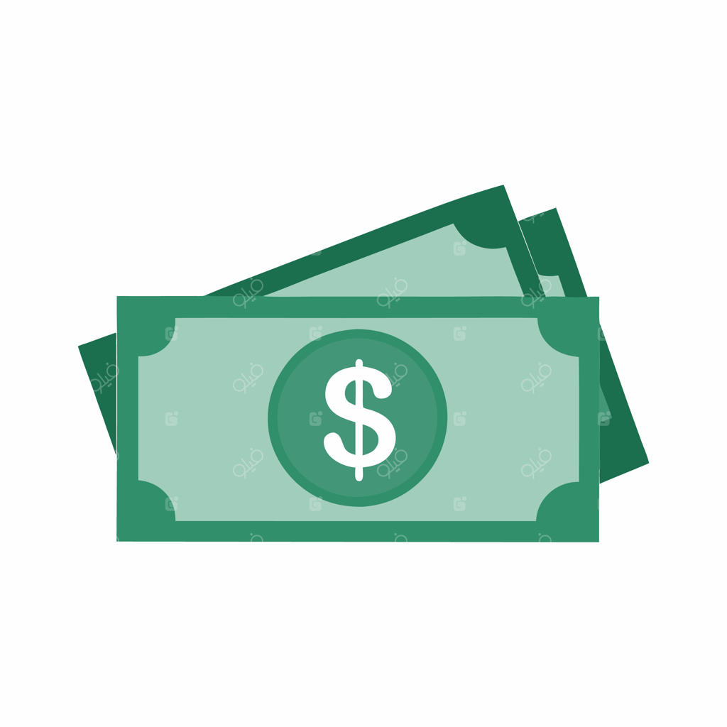 اسکناس‌های دلار در پس‌زمینه سفید