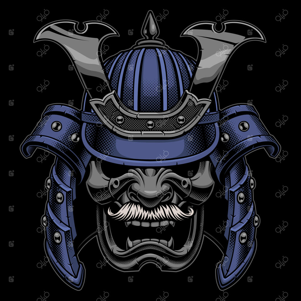 نقاب سامورایی با سبیل