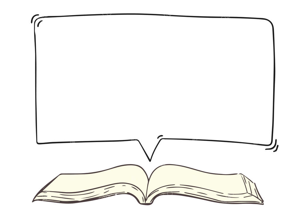 تصویری از کتاب باز با حباب گفتاری که پیام و نقل‌قولی را به‌صورت دیکشنری ارائه می‌دهد