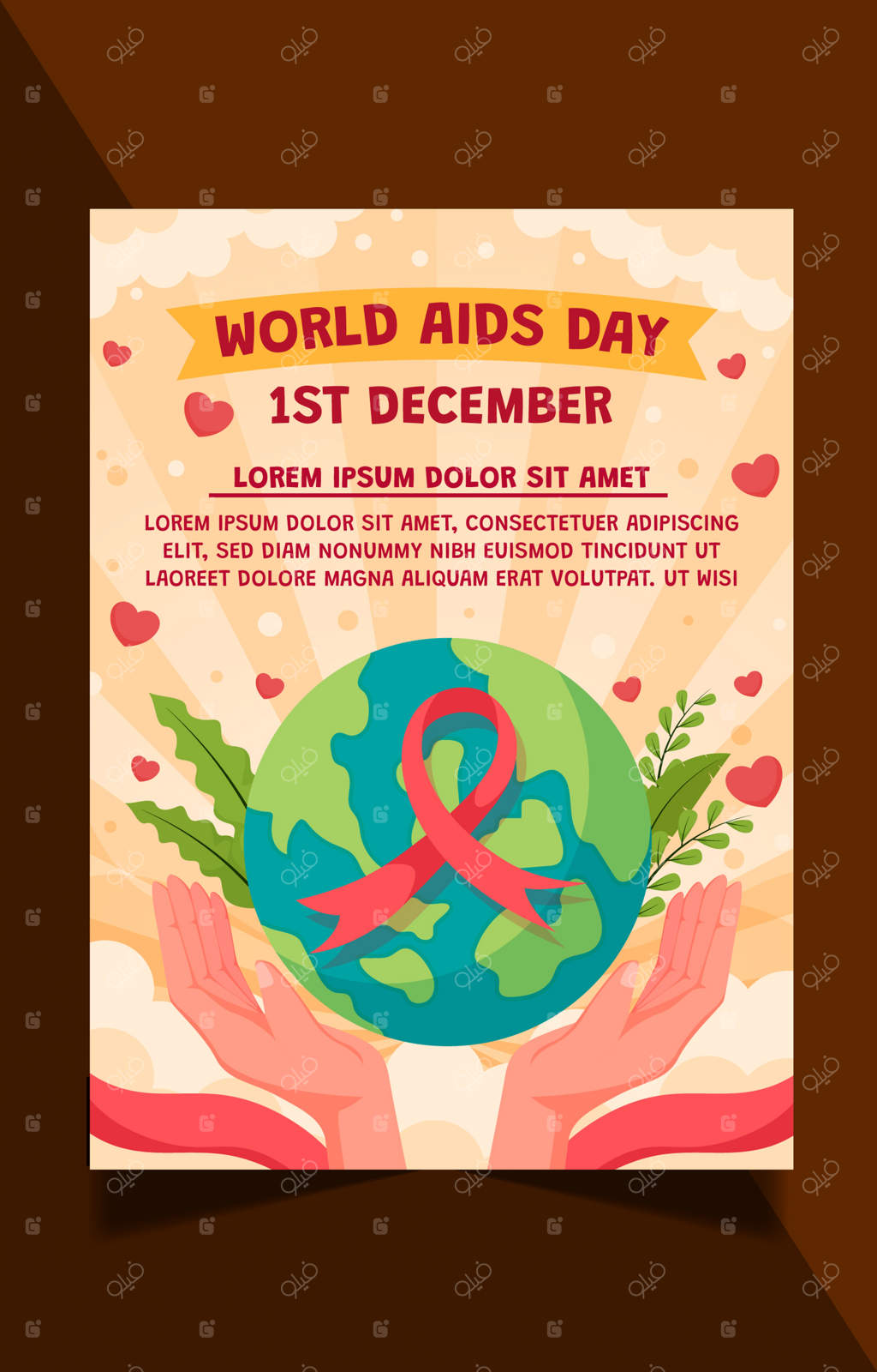 قالب پوستر روز جهانی ایدز
