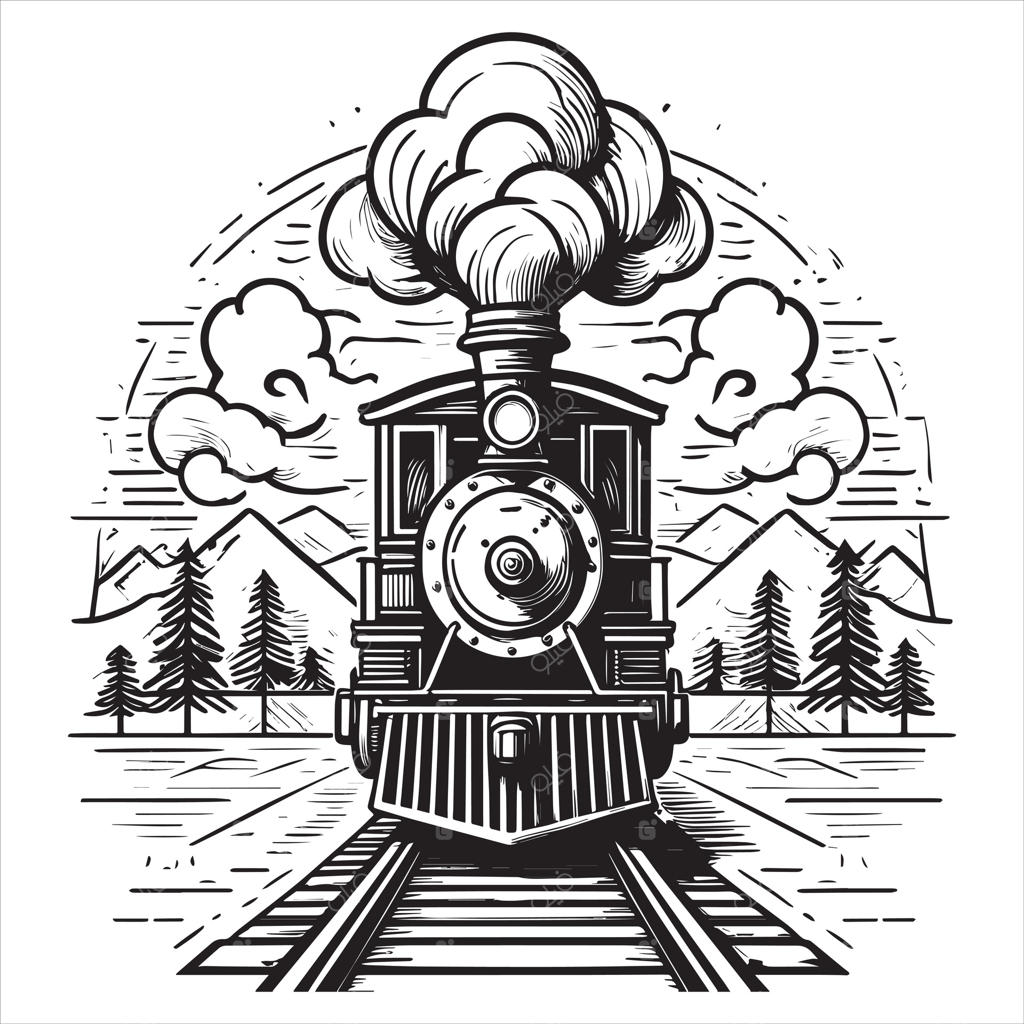 عبور لوکوموتیو بخار از میان مناظر کوهستانی