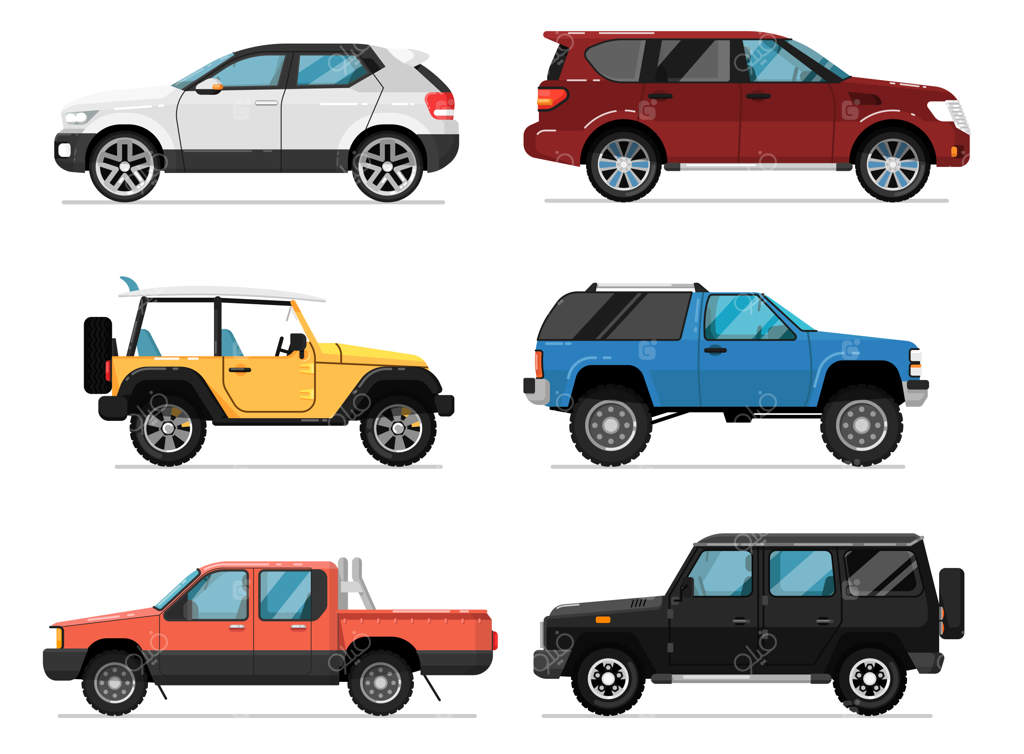 مجموعه وکتور ماشین شهری مدرن جدا شده