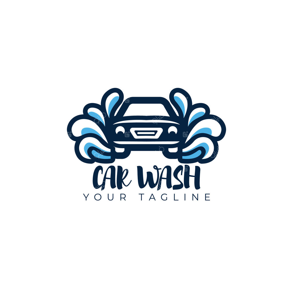 لوگوی کارواش با فضایی برای شعار شما