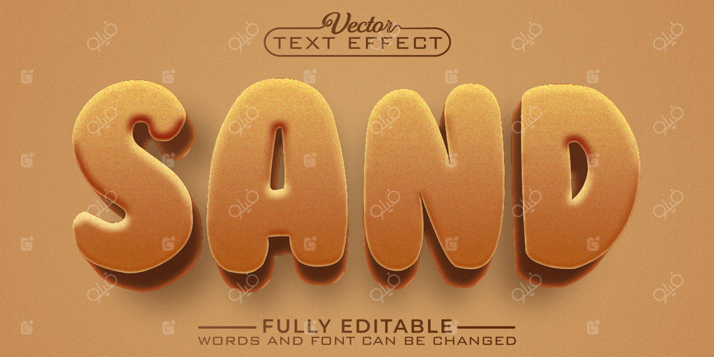 قالب افکت متنی قابل ویرایش شن‌های صحرا
