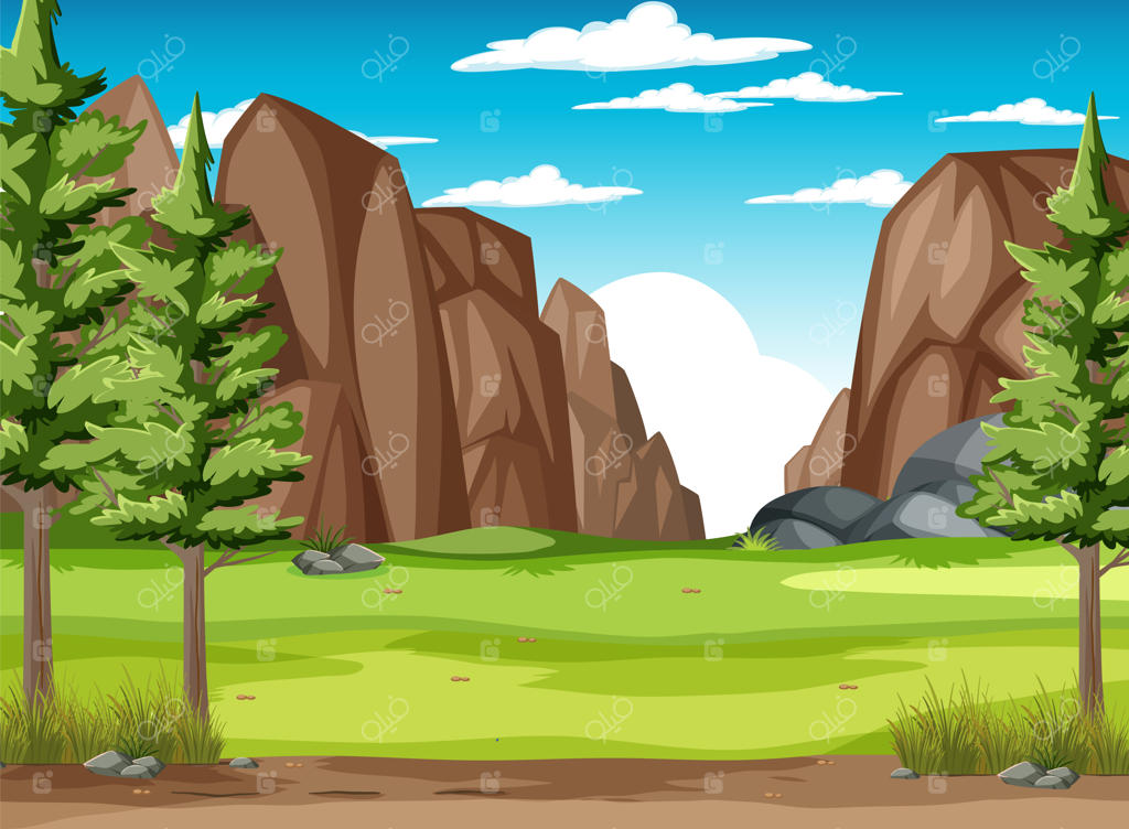 منظره دشت سرسبز و کوه