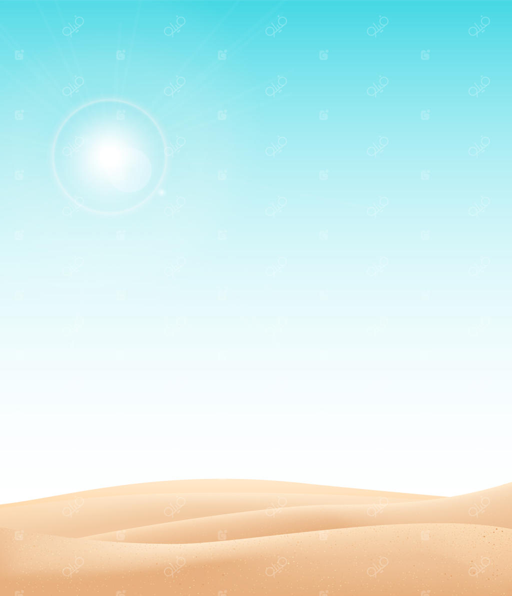 پس‌زمینه منظره بیابانی: تپه‌های شنی طبیعی زیر آفتاب با تصویر کاوشگر. نقاشی منظره کویری