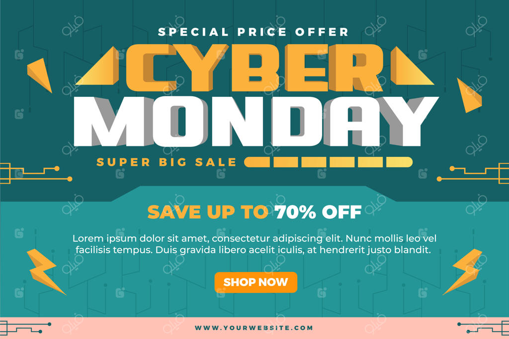 طراحی پس‌زمینه برای سایبر ماندی با قابلیت سفارشی‌سازی آسان