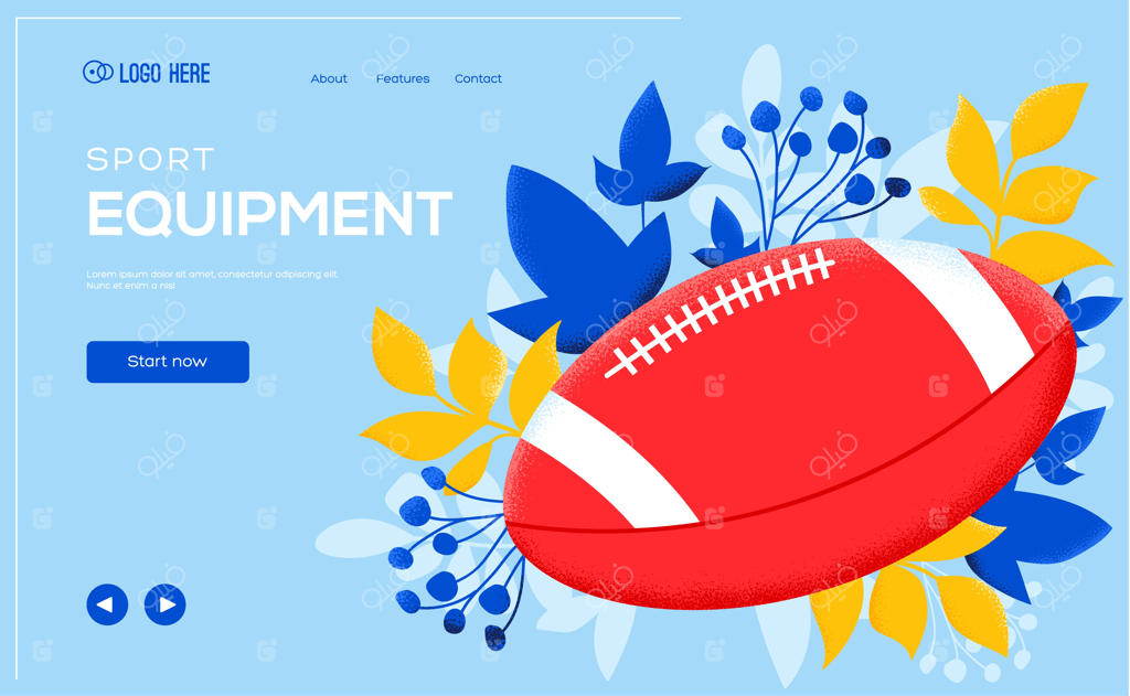 فلایر راگبی یا فوتبال، بنر وب، هدر سایت، وارد شوید.