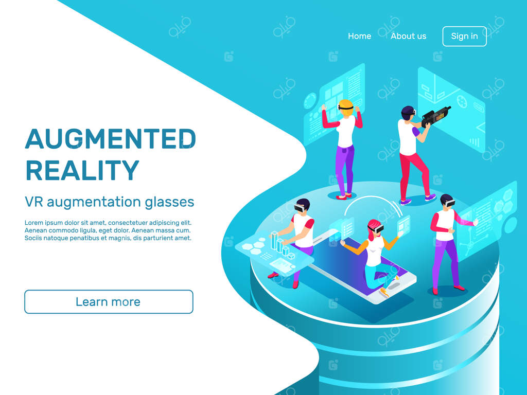 صفحه فرود: افراد ایزومتریک در حال یادگیری و کار با هدست واقعیت افزوده و دستگاه‌های موبایل