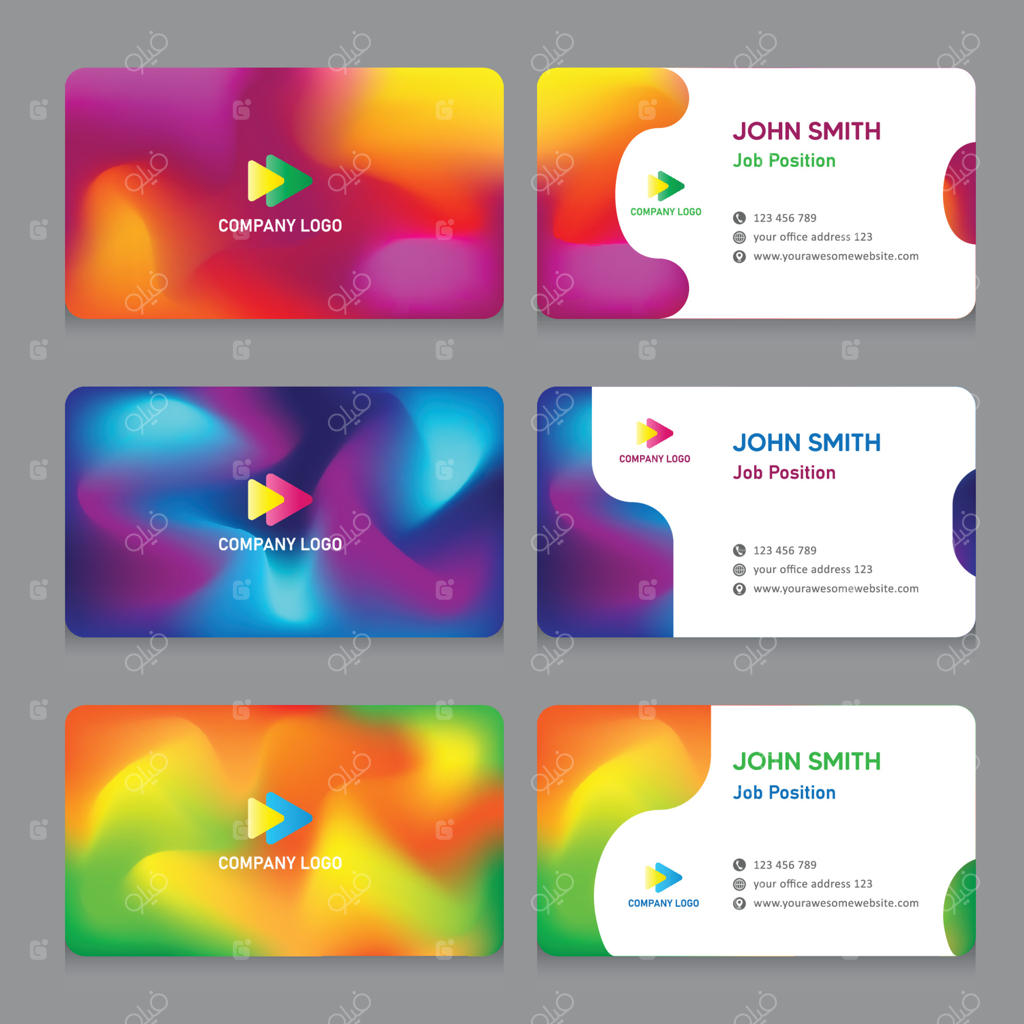 قالب ست کارت ویزیت با گرادیان رنگی
