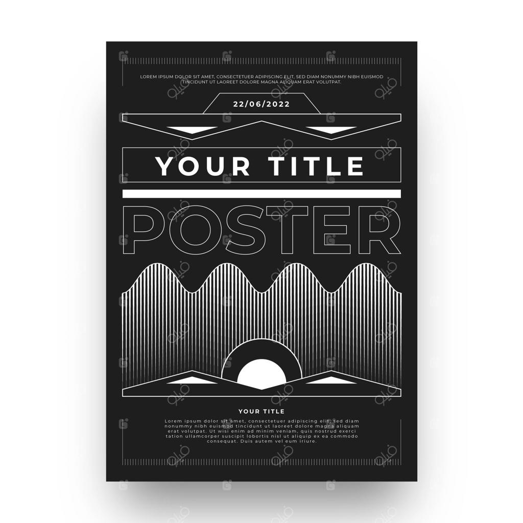 پوستر طراحی مسطح به سبک Y2K