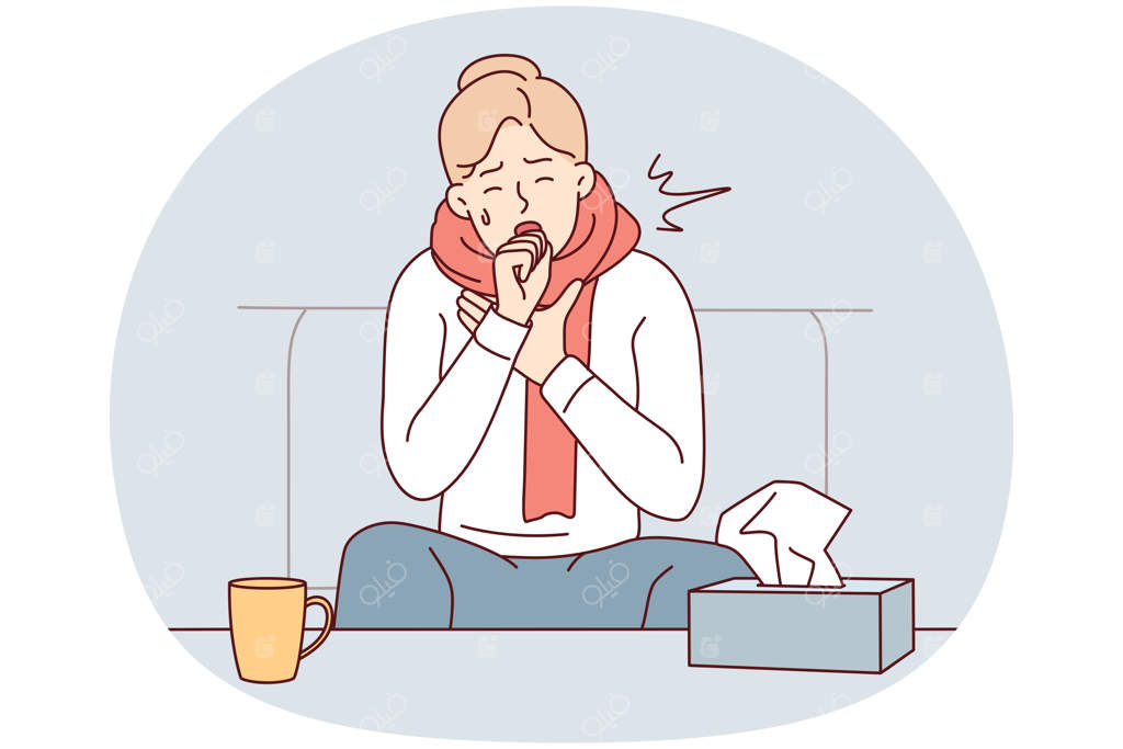 مرد بیمار در خانه تب دارد