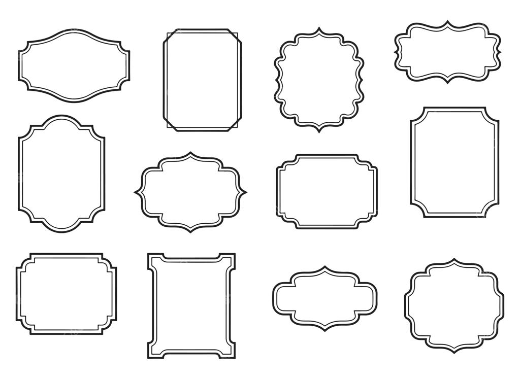 مجموعه قاب‌های تزئینی و وینتیج، وکتور جداشده در پس‌زمینه سفید