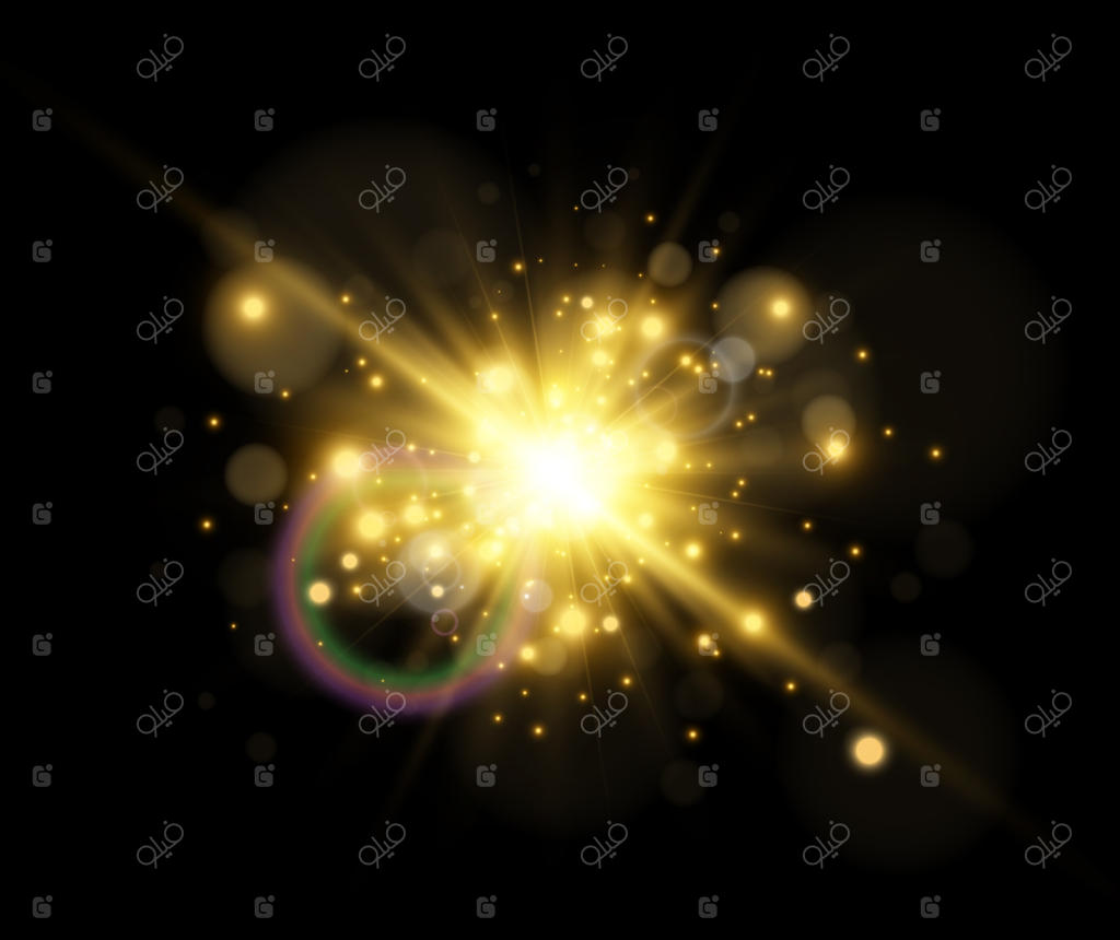 تصویر ستاره درخشان با جلوه نوری زیبا