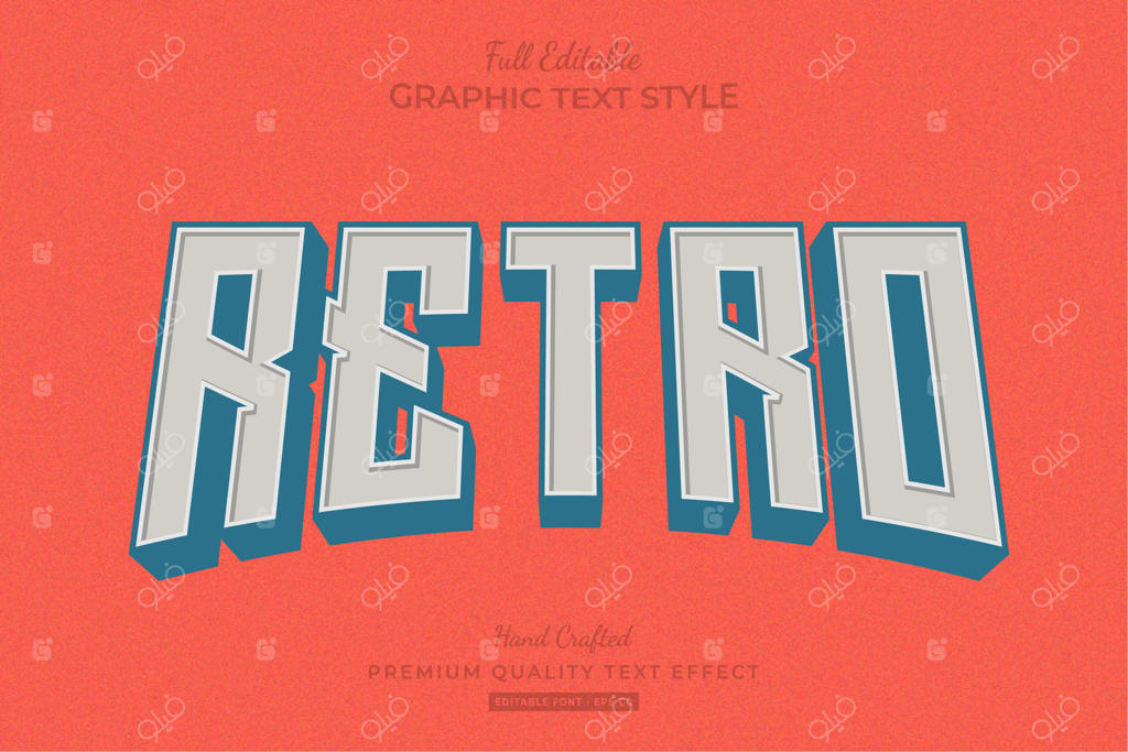 سبک فونت با جلوه متنی وینتج و رترو قابل ویرایش