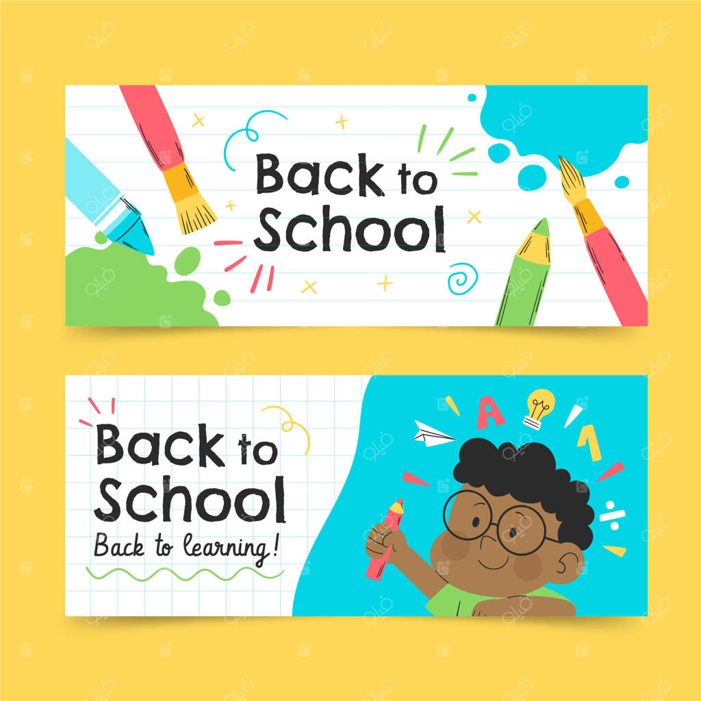 مجموعه بنرهای دست‌ساز بازگشت به مدرسه