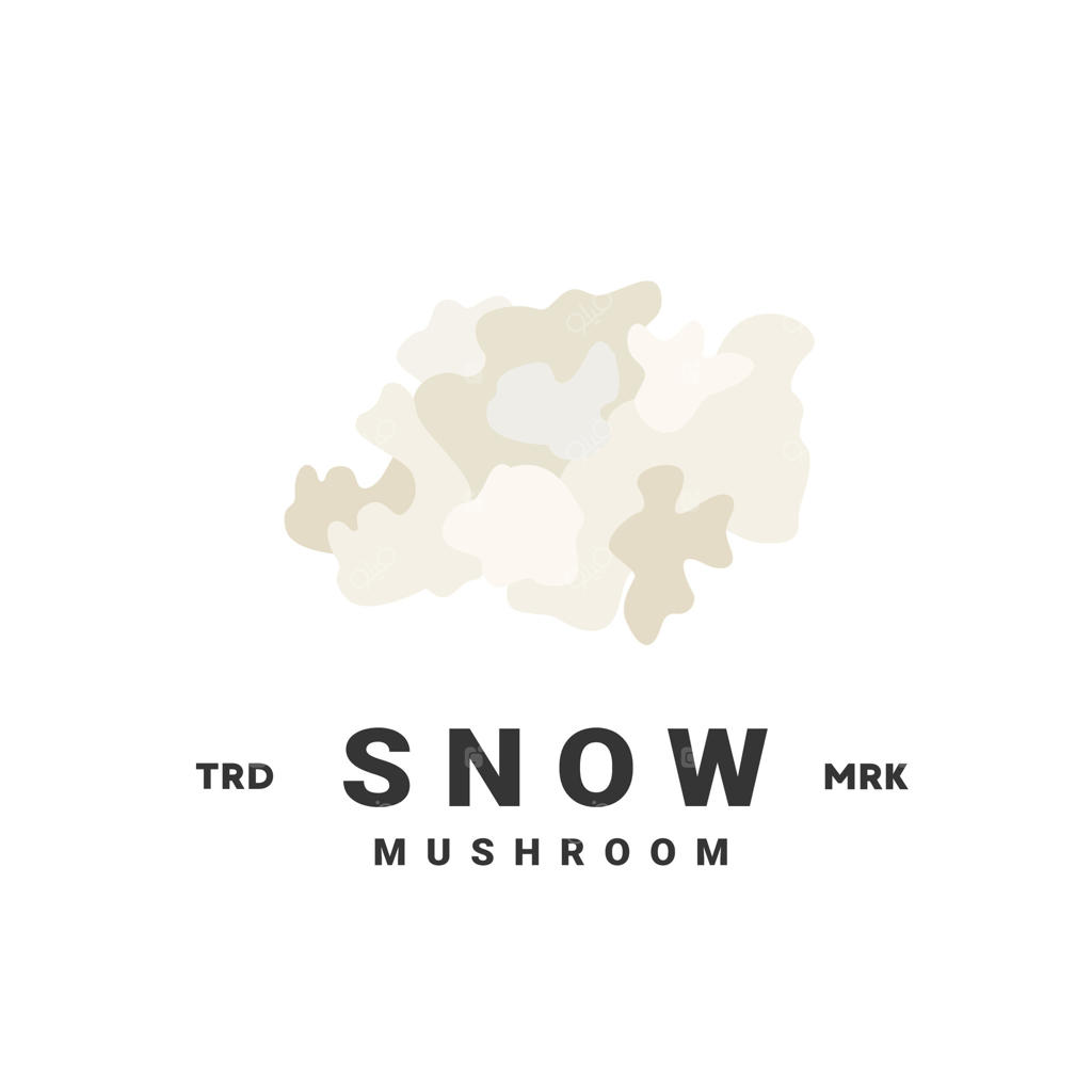 لوگوی تصویر قارچ برفی مناسب برای فروشگاه‌های سبزیجات و باغ‌ها، هم برای پوسترها و هم آیکون‌های وب.