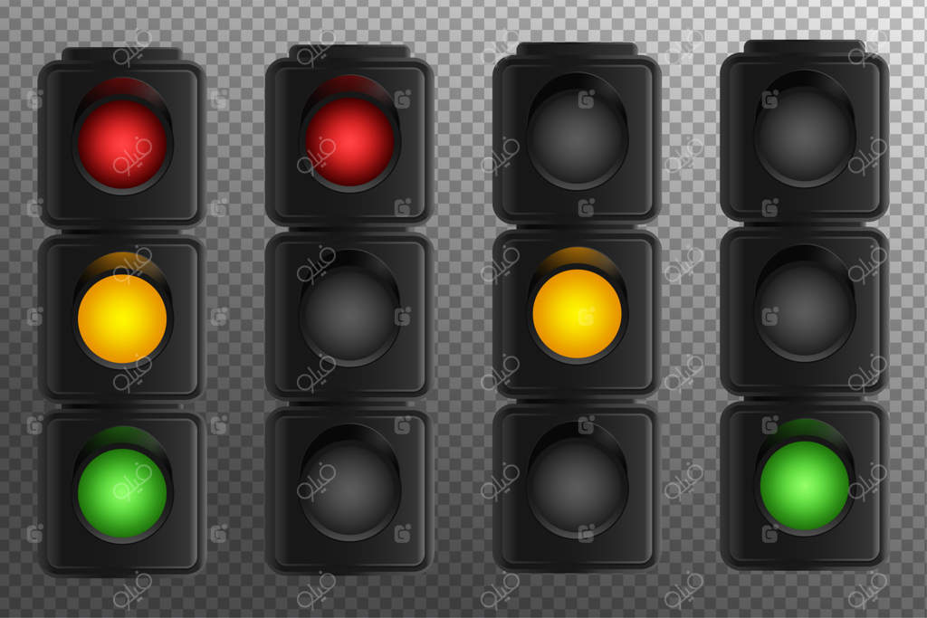 چراغ راهنمایی با پس‌زمینه شفاف