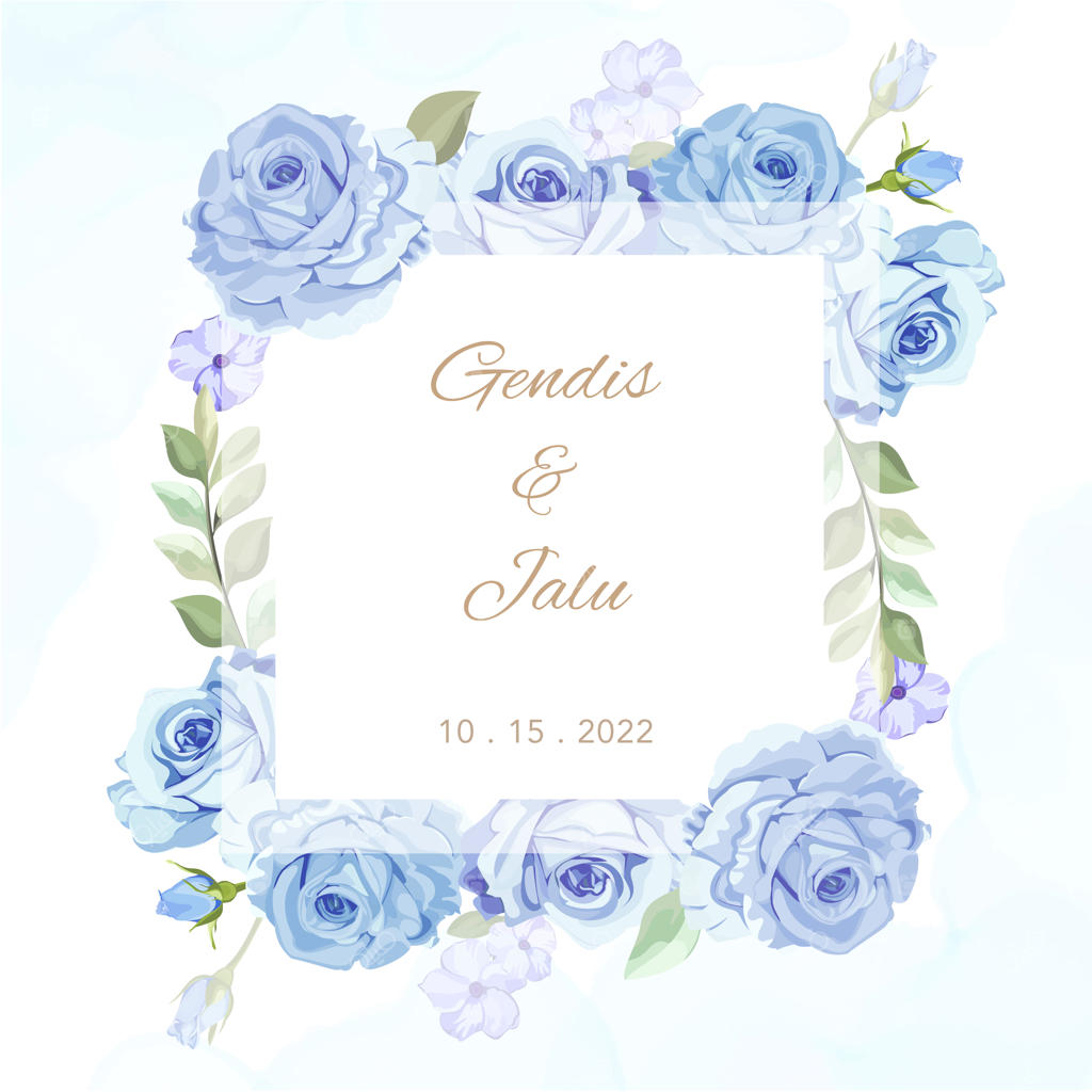 کارت عروسی با قاب گل‌های زیبا