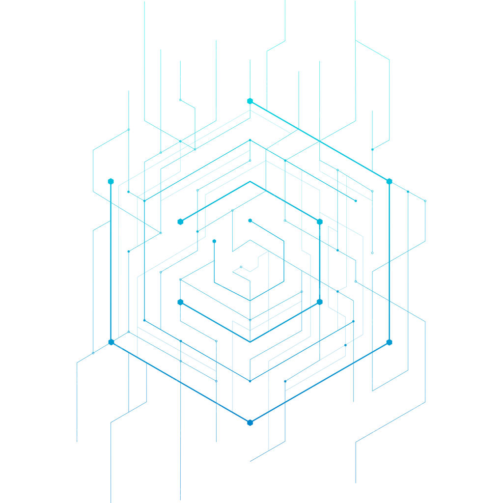 شش‌ضلعی هندسی انتزاعی؛ طرح مینیمالیستی خطوط و نقاط