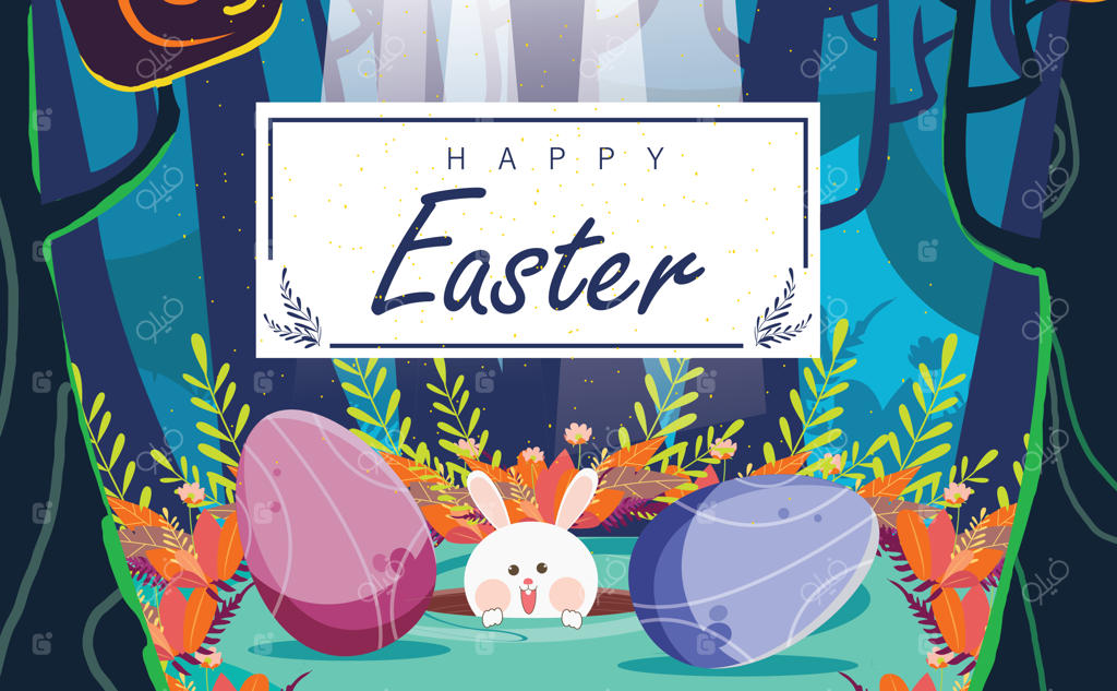 تصویرسازی روز عید پاک برای پوستر، بنر، بروشور و کارت تبریک