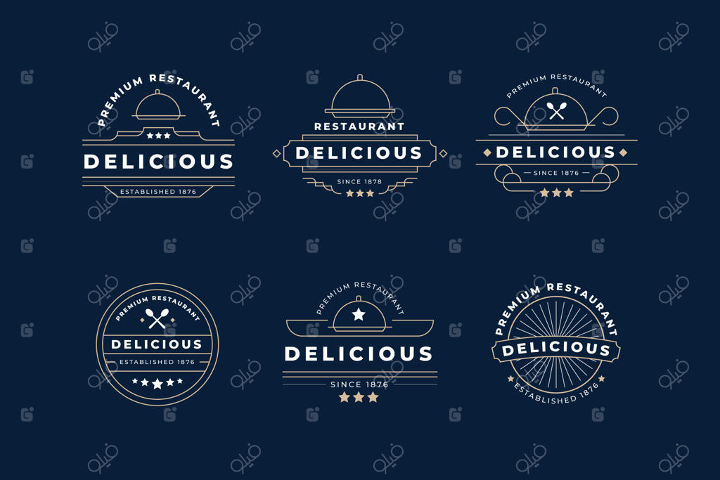 لوگوی رستوران با طرح رترو