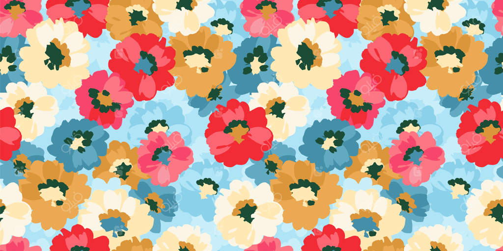 طرح یکپارچه گل‌ها برای طراحی وکتور جلد کاغذ، پارچه، دکور داخلی و بیشتر