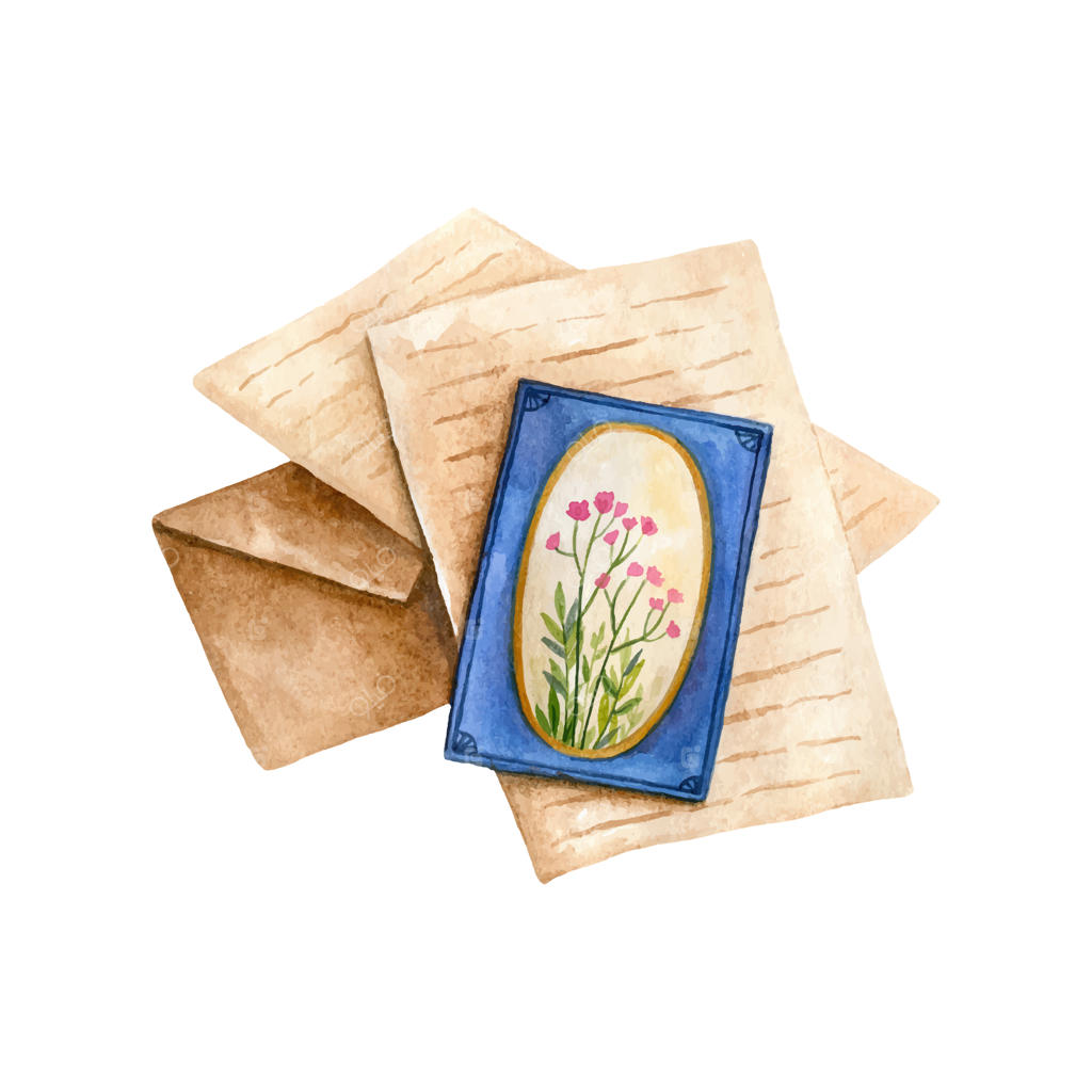 تصویرسازی آبرنگی از نامه‌های قدیمی