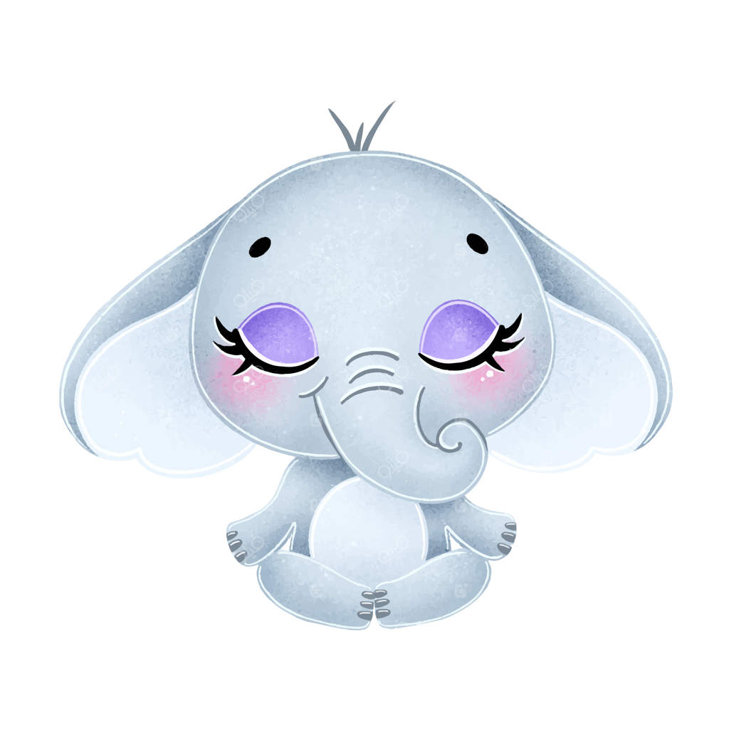 حیوانات کارتونی بامزه مدیتیت می‌کنند: مدیتیشن فیل.