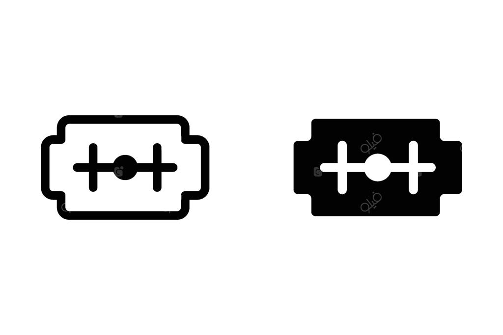 نماد تیغ اصلاح: علامت آرایشگاه - تصویرسازی
