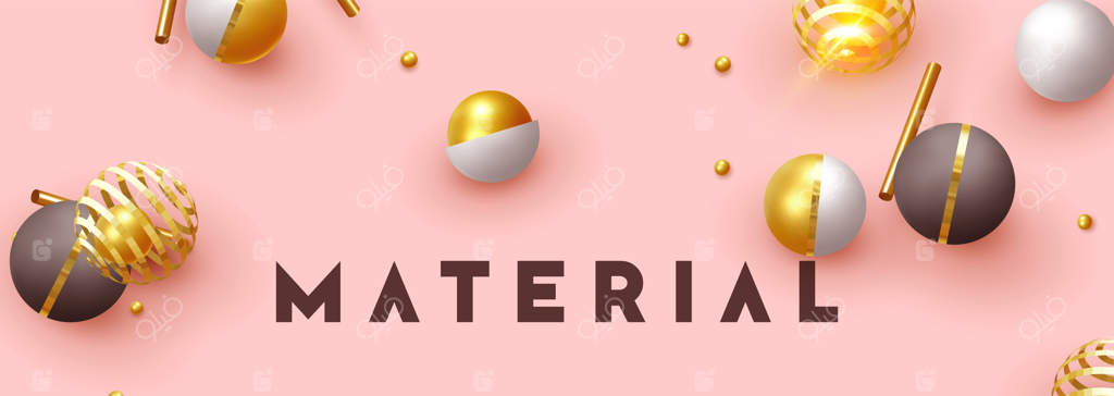 اشیاء سه‌بعدی به شکل توپ‌های طلایی و نقره‌ای، کره‌های حجمی سفید و صورتی. پس‌زمینه انتزاعی و مینیمال. عناصر هندسی واقع‌گرایانه وکتور