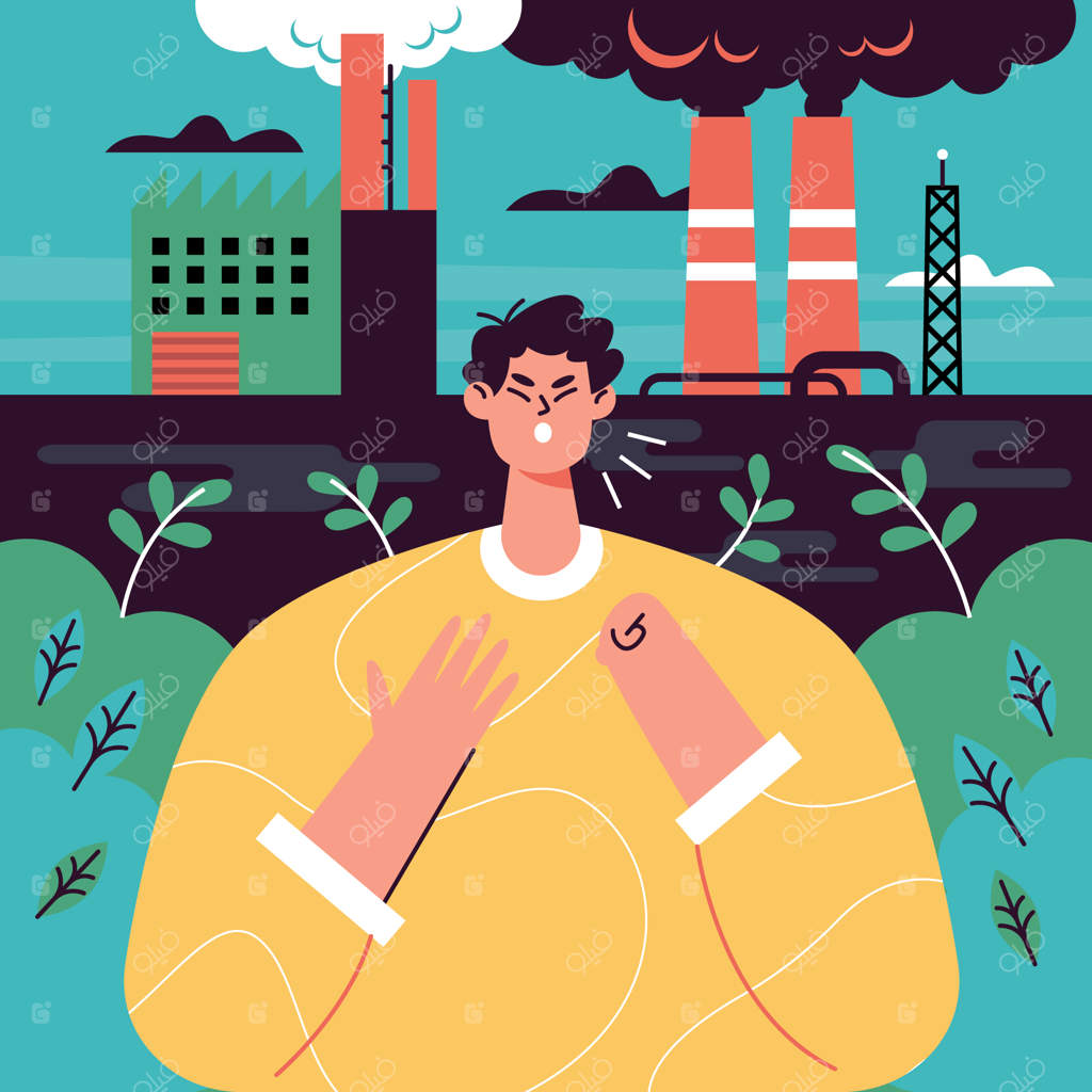 تصویرسازی آلودگی محیط زیست به صورت دستی