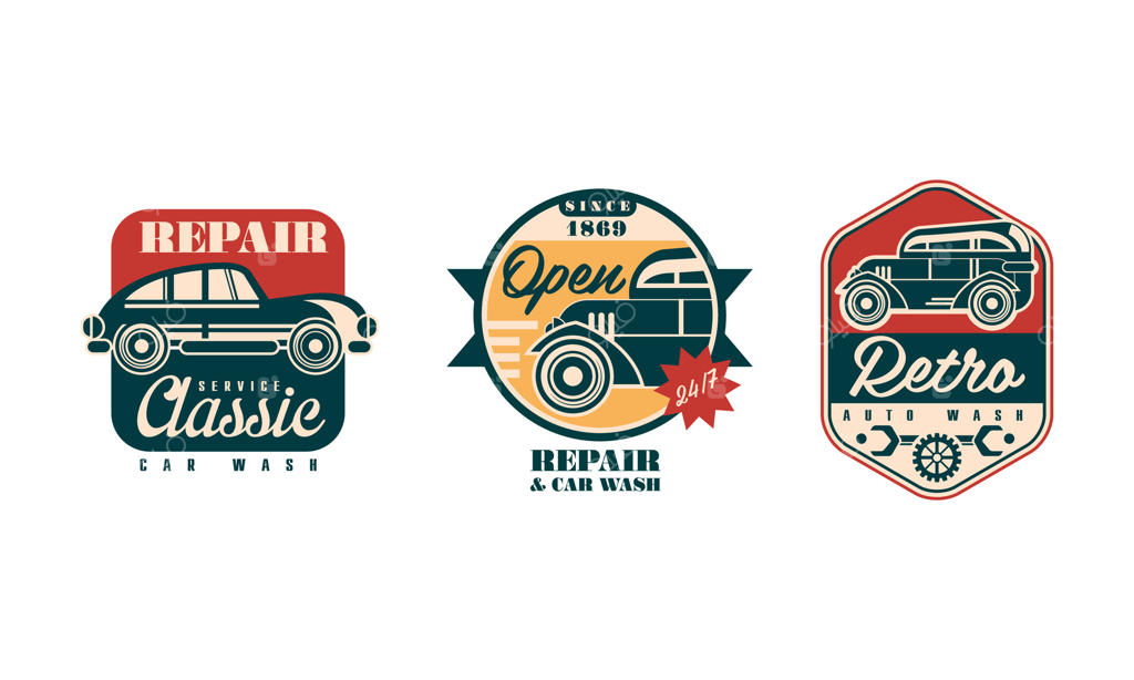 چهار لوگو و نشان تعمیری خودروهای کلاسیک