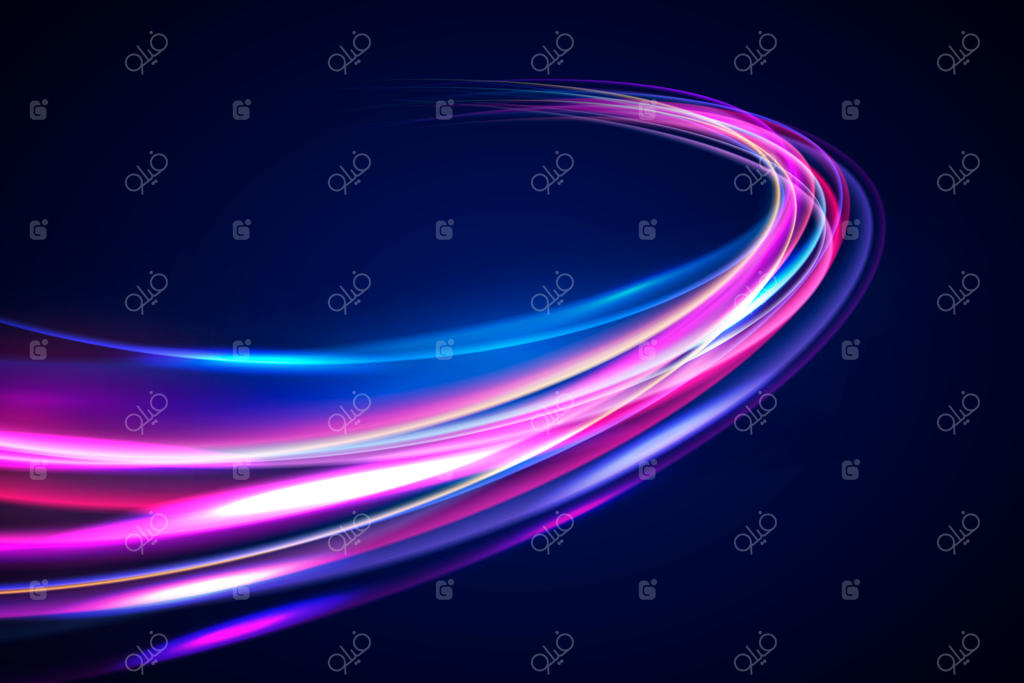 پس‌زمینه آینده‌گرا با نورهای نئونی