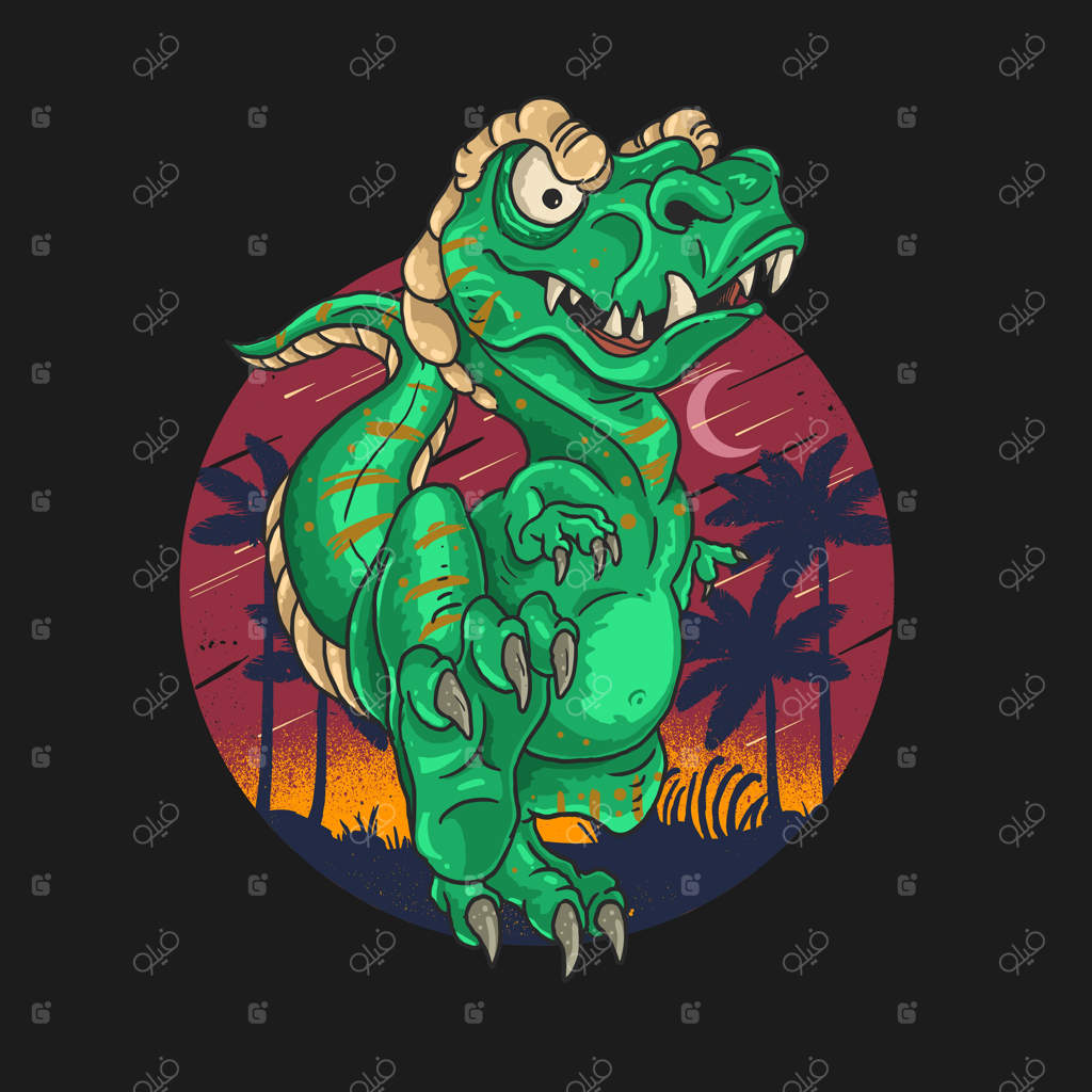 تصویر بامزه دایناسور تیرکس