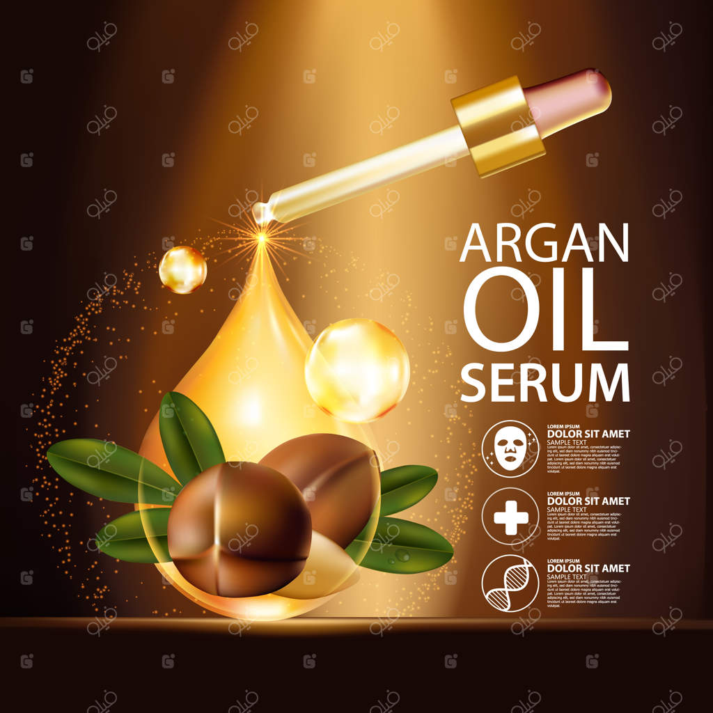 تصویرسازی واقع‌گرایانه از لوازم آرایشی با ترکیبات روغن آرگان برای مراقبت از پوست