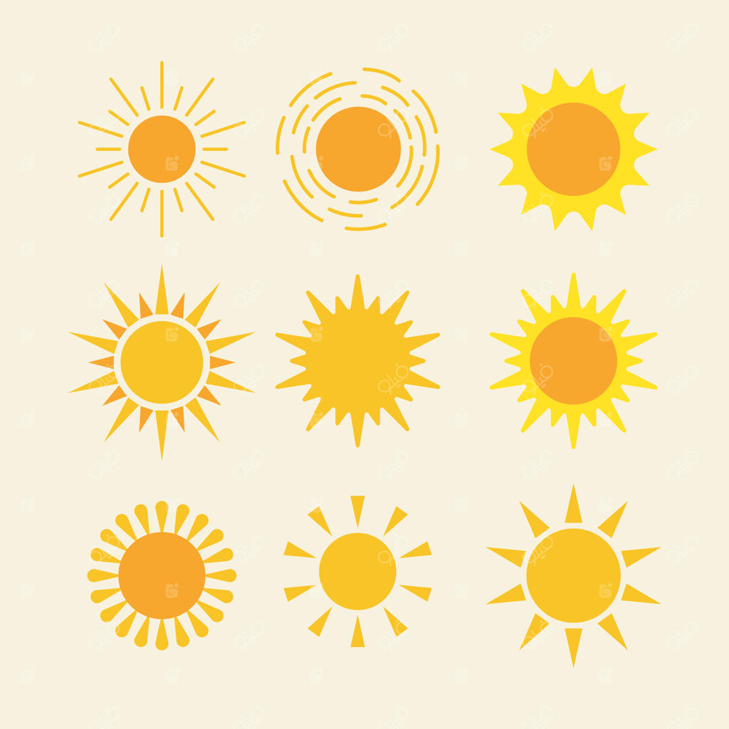 مجموعه وکتور تصویر خورشید